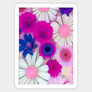 STUNNING PINK AND PURPLE AND WHITE FLORAL PRINT Sticker